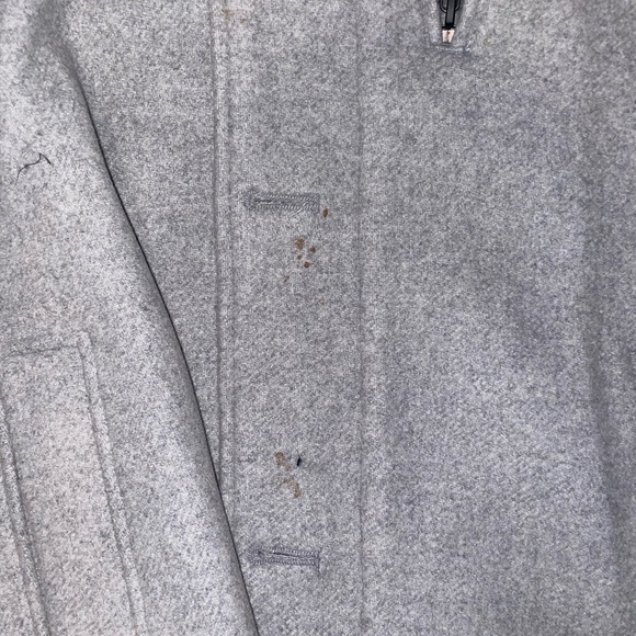 Guess grey trench coat jacket has stain - Picture 2 of 4